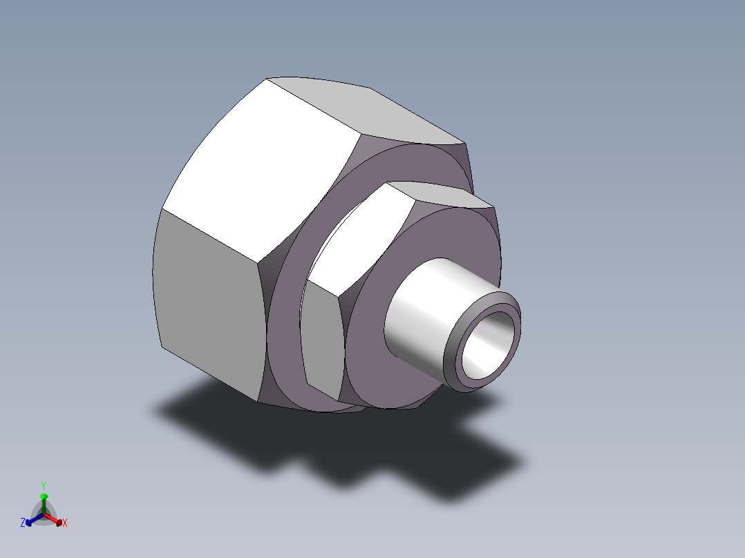 直通变径接头、2C-12-26正等轴测图