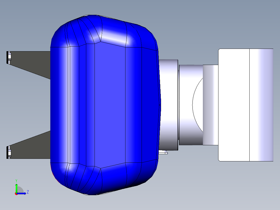 警灯带云台摄像机左视图