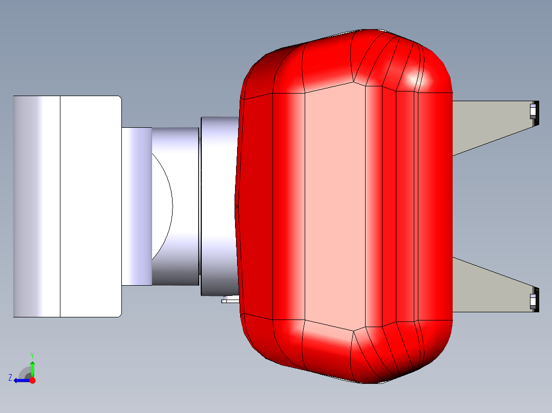 警灯带云台摄像机右视图