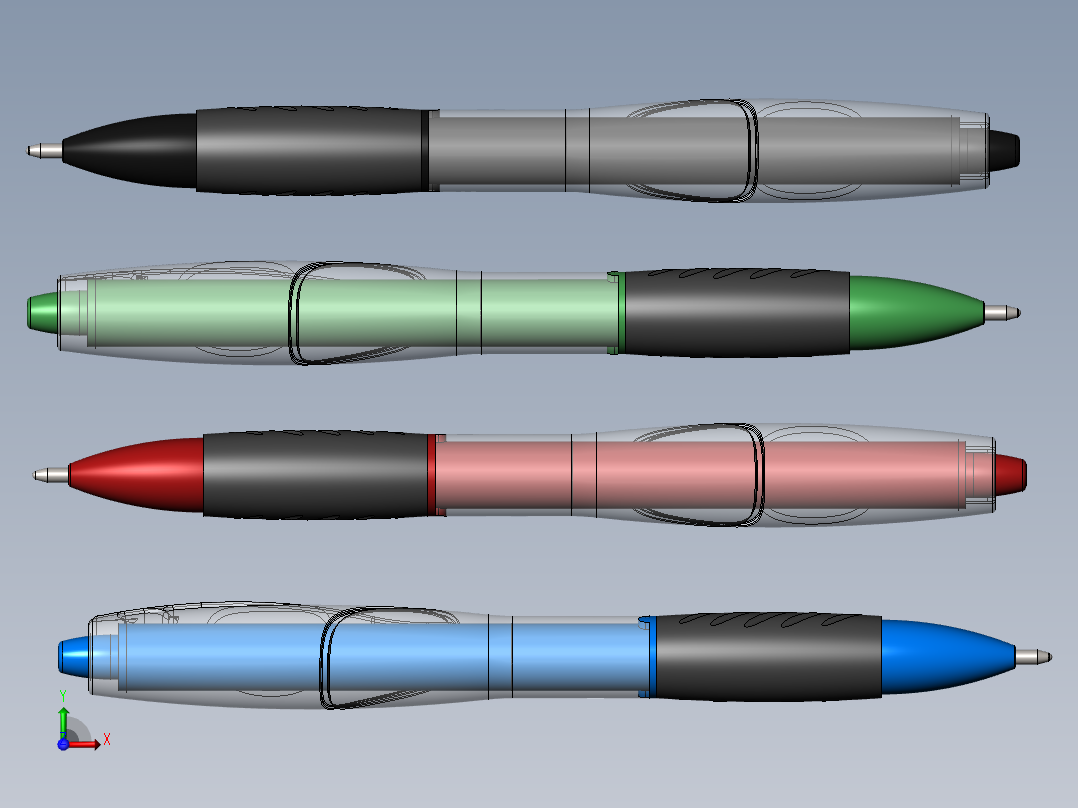 笔、中性笔、铅笔(2)前视图