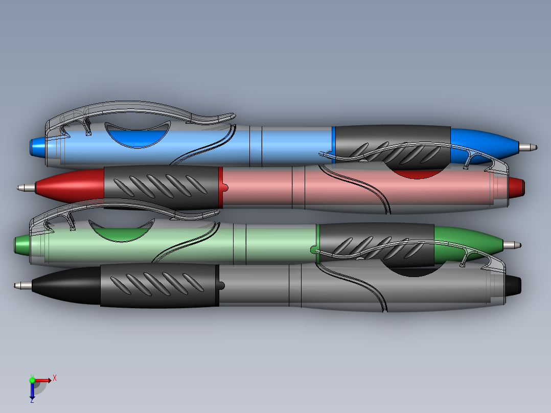 笔、中性笔、铅笔(2)俯视图