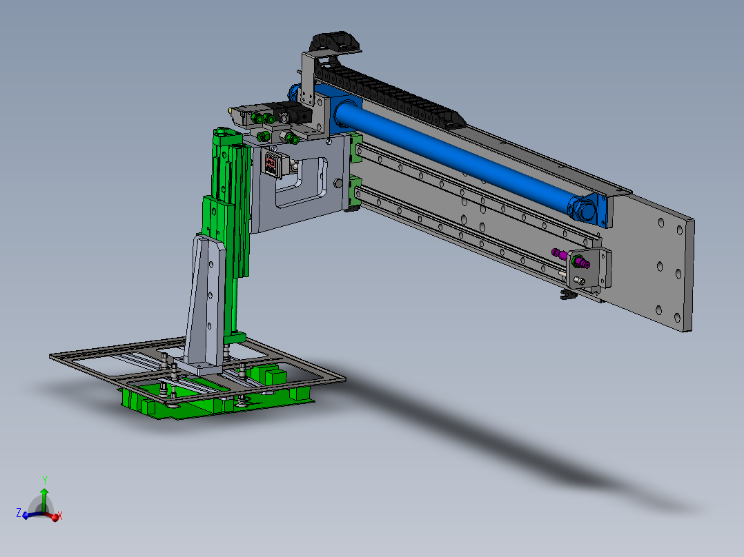 无杆气缸吸盘抓取PCB板移栽机械手
