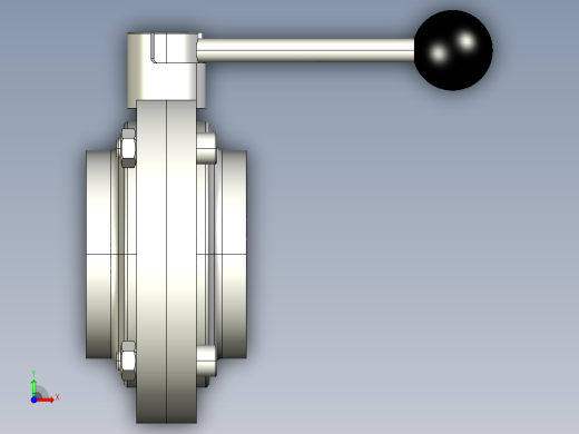 DIN100手动蝶阀前视缩略图