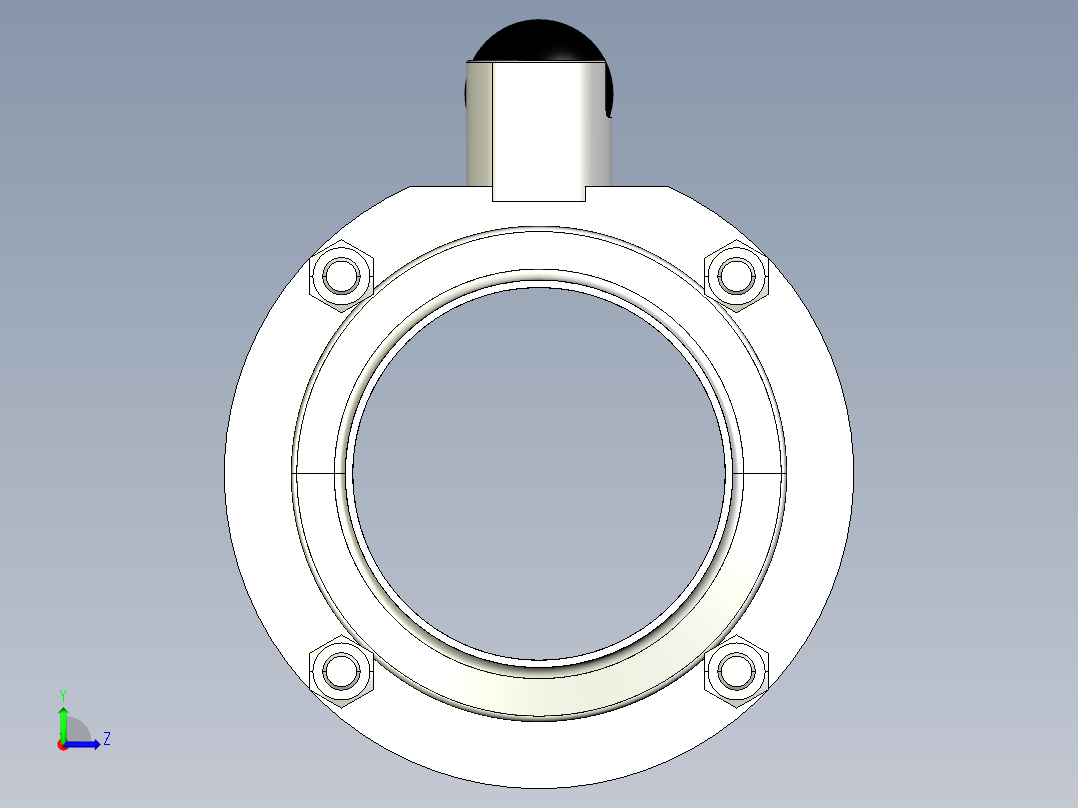 DIN100手动蝶阀左视图