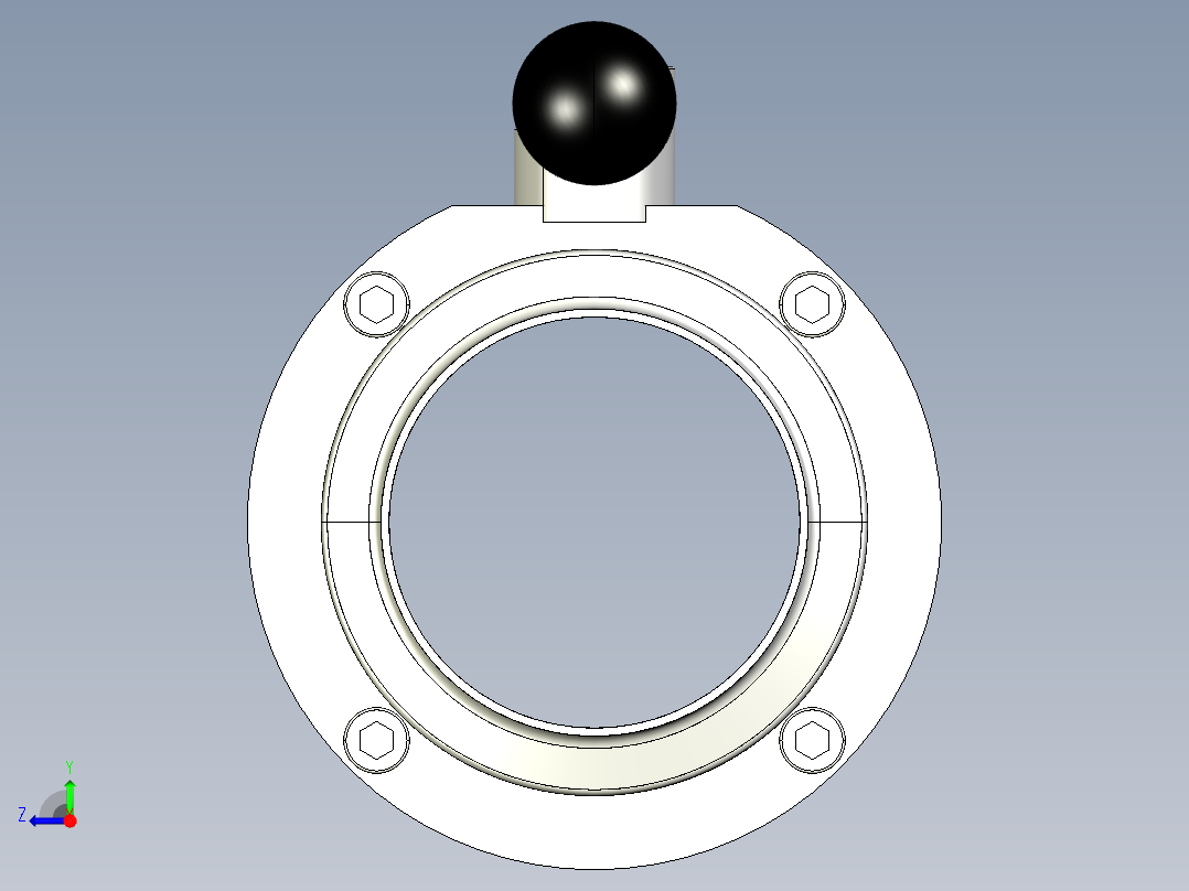 DIN100手动蝶阀右视图