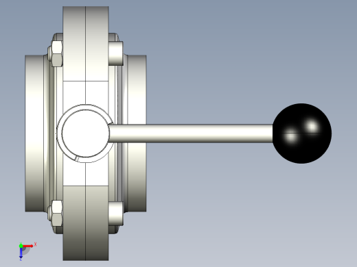 DIN100手动蝶阀俯视缩略图
