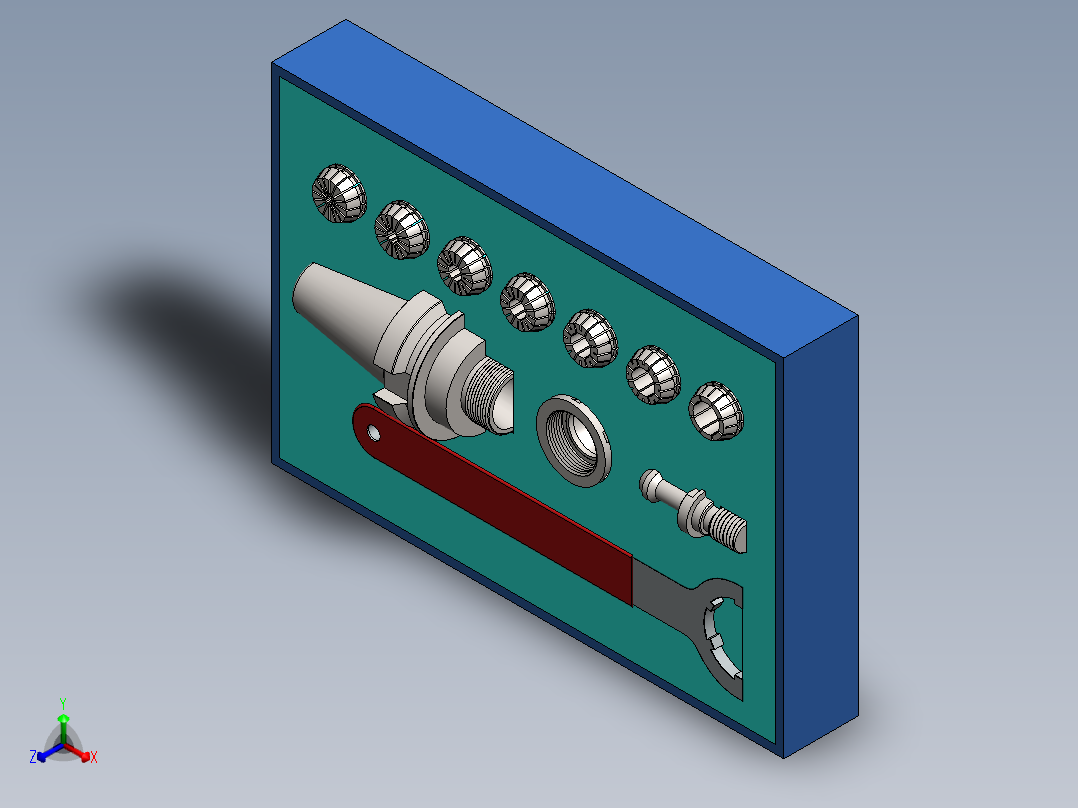 锥柄正等轴测图