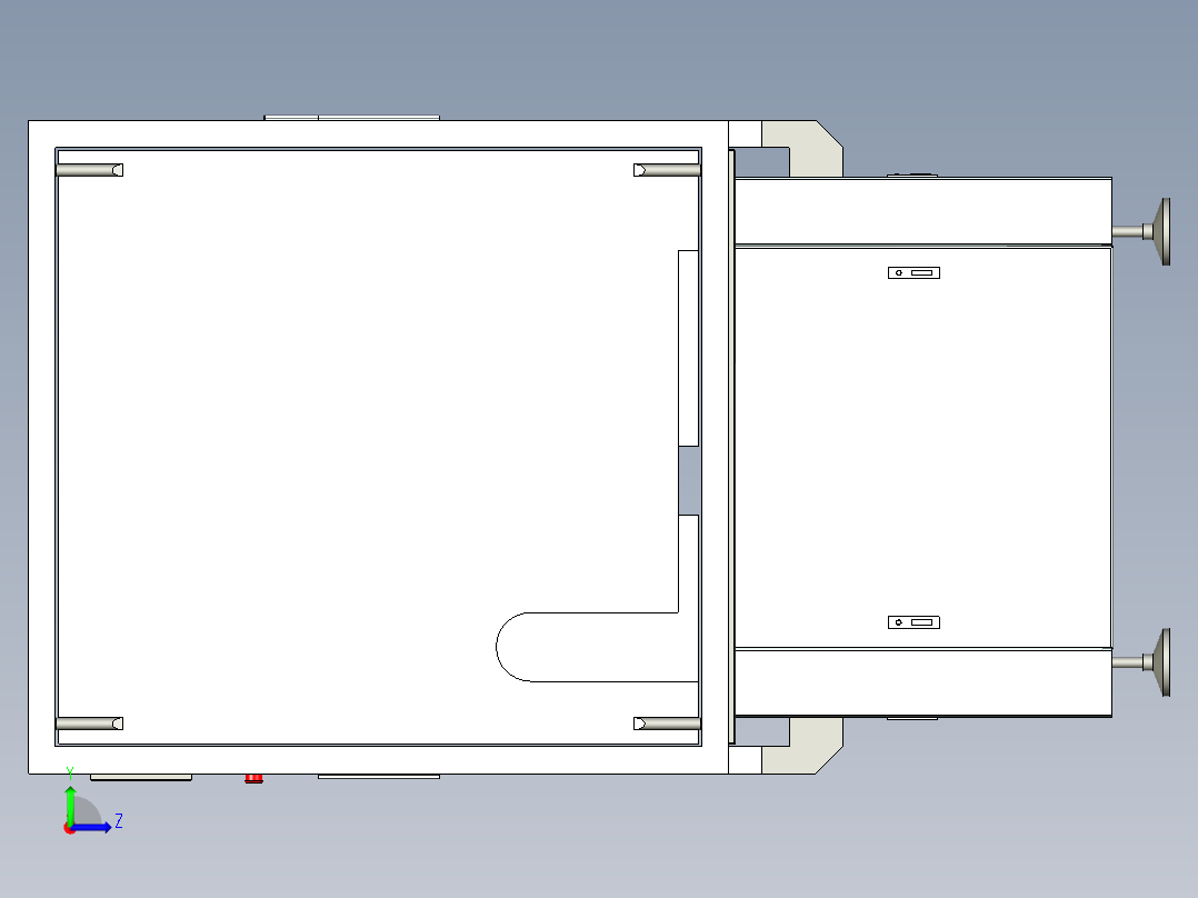 非标设备封闭式外框设计左视图