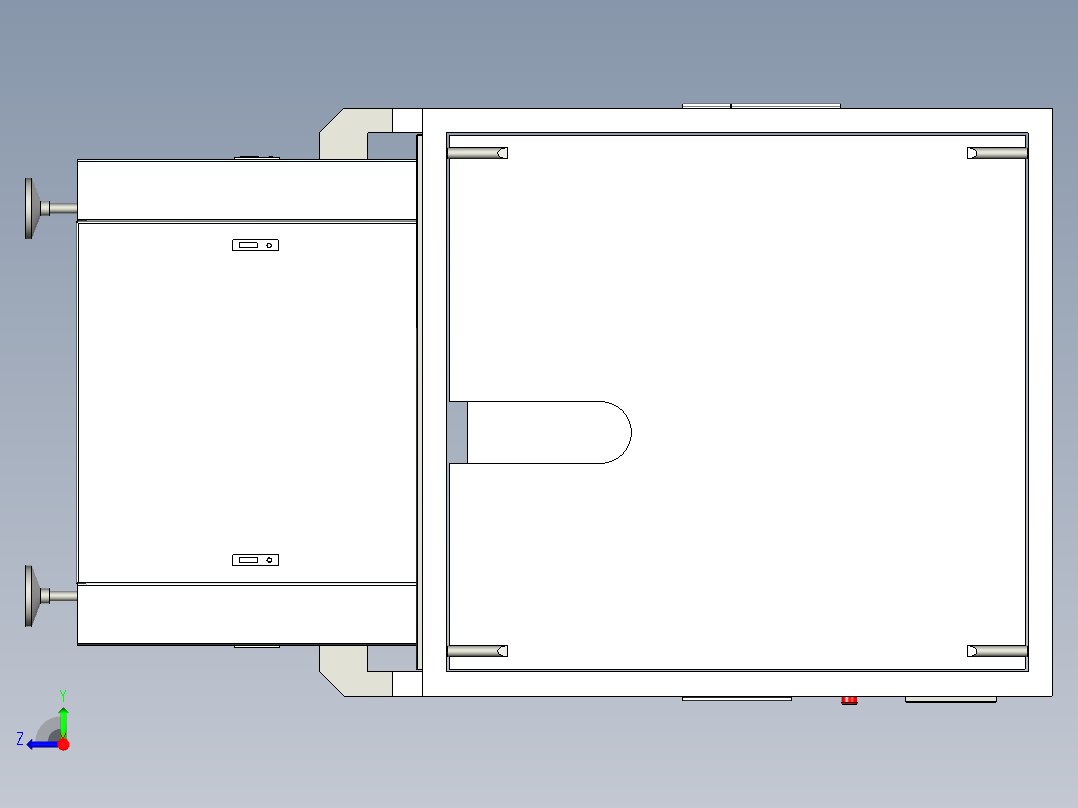 非标设备封闭式外框设计右视图