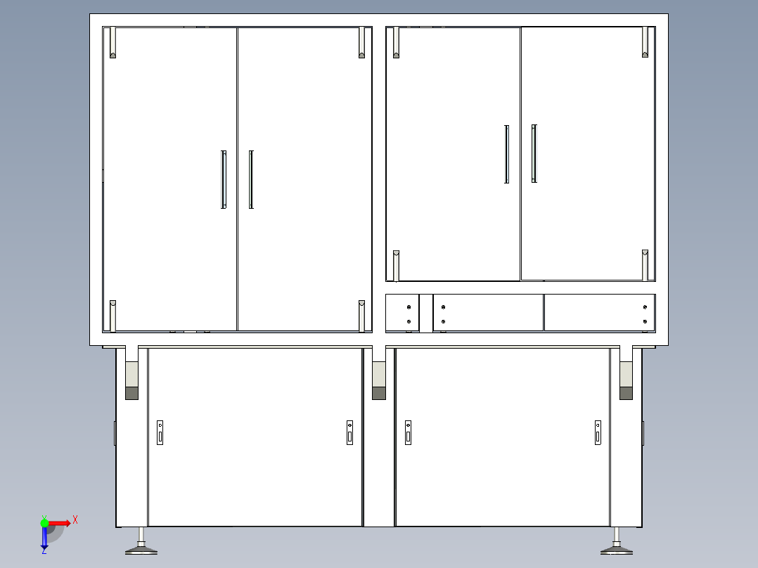 非标设备封闭式外框设计俯视图