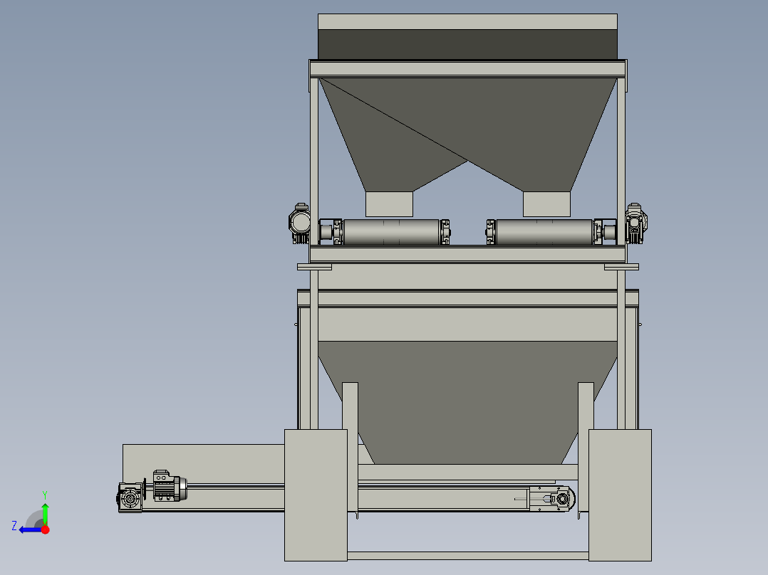 自动称料储料配料机右视图