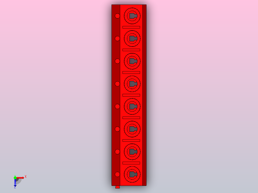 8针DG306 5红色间距5毫米ipt俯视图