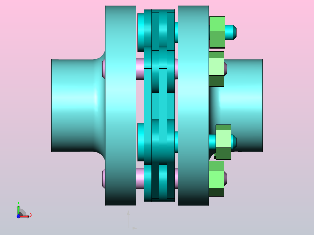 挠性联轴节前视图