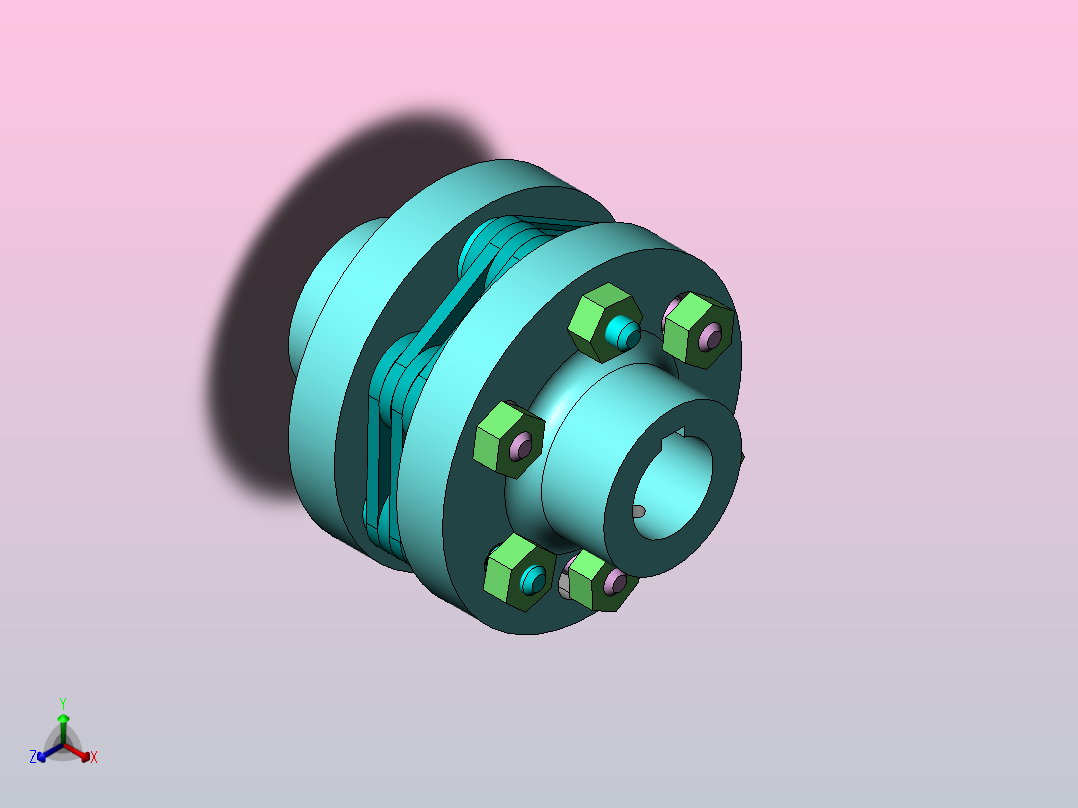 挠性联轴节正等轴测图