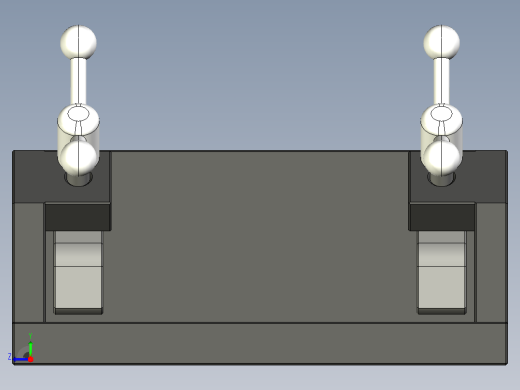双向夹紧工装夹具3D图纸 STEP IGS格式右视缩略图