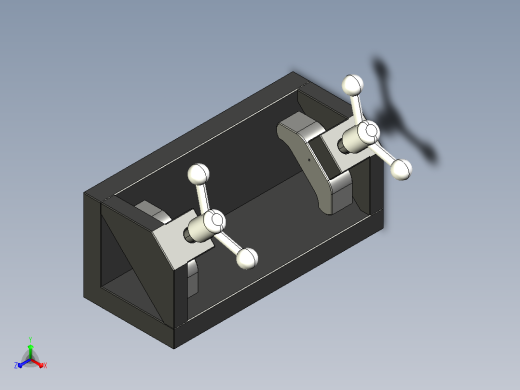 双向夹紧工装夹具3D图纸 STEP IGS格式正等轴测缩略图
