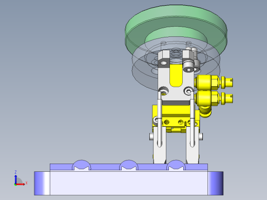 带工件检测传感器的夹紧机构前视缩略图