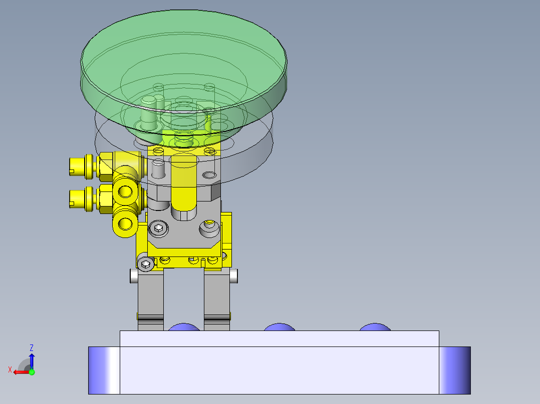 带工件检测传感器的夹紧机构后视图