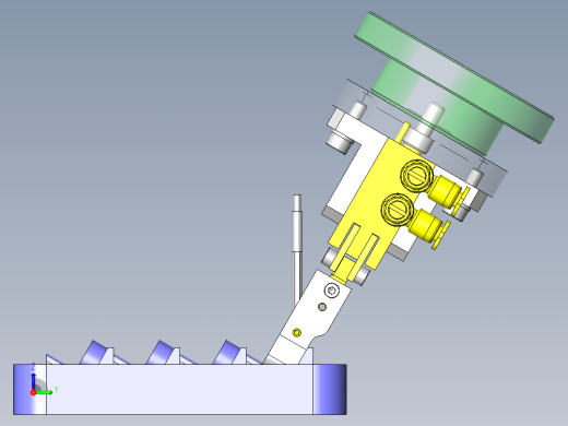 带工件检测传感器的夹紧机构右视缩略图