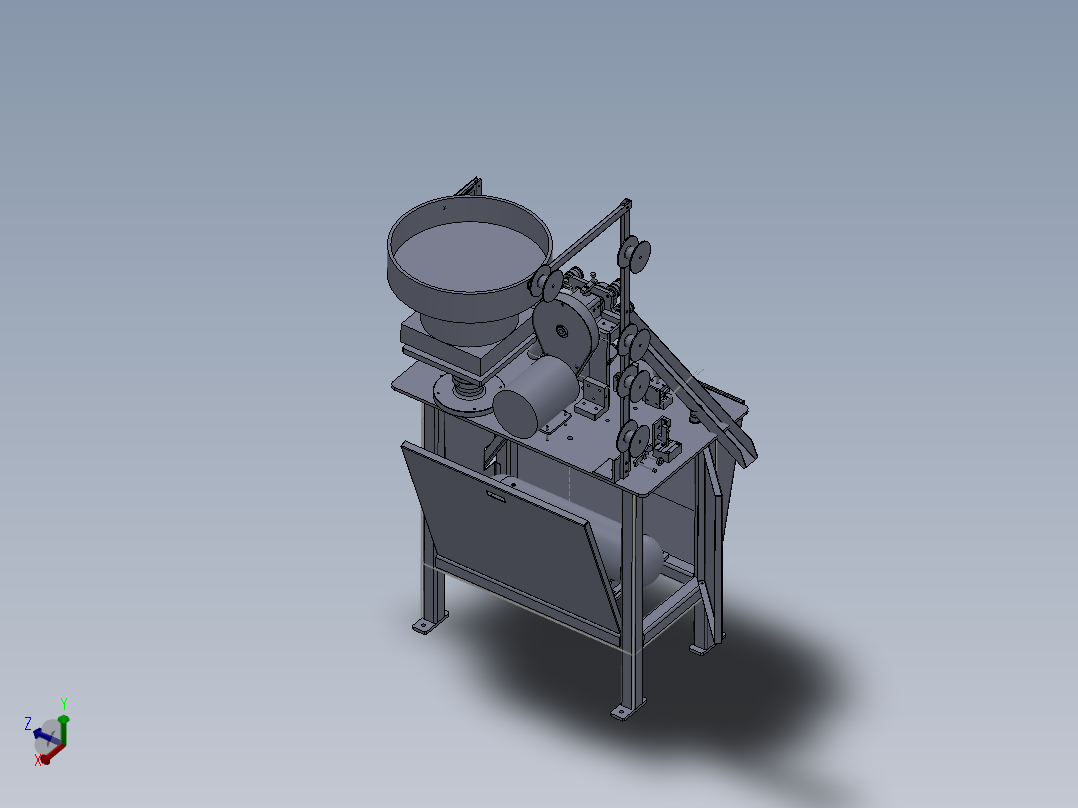 金属拉链穿头机（sw10可编辑+工程图）