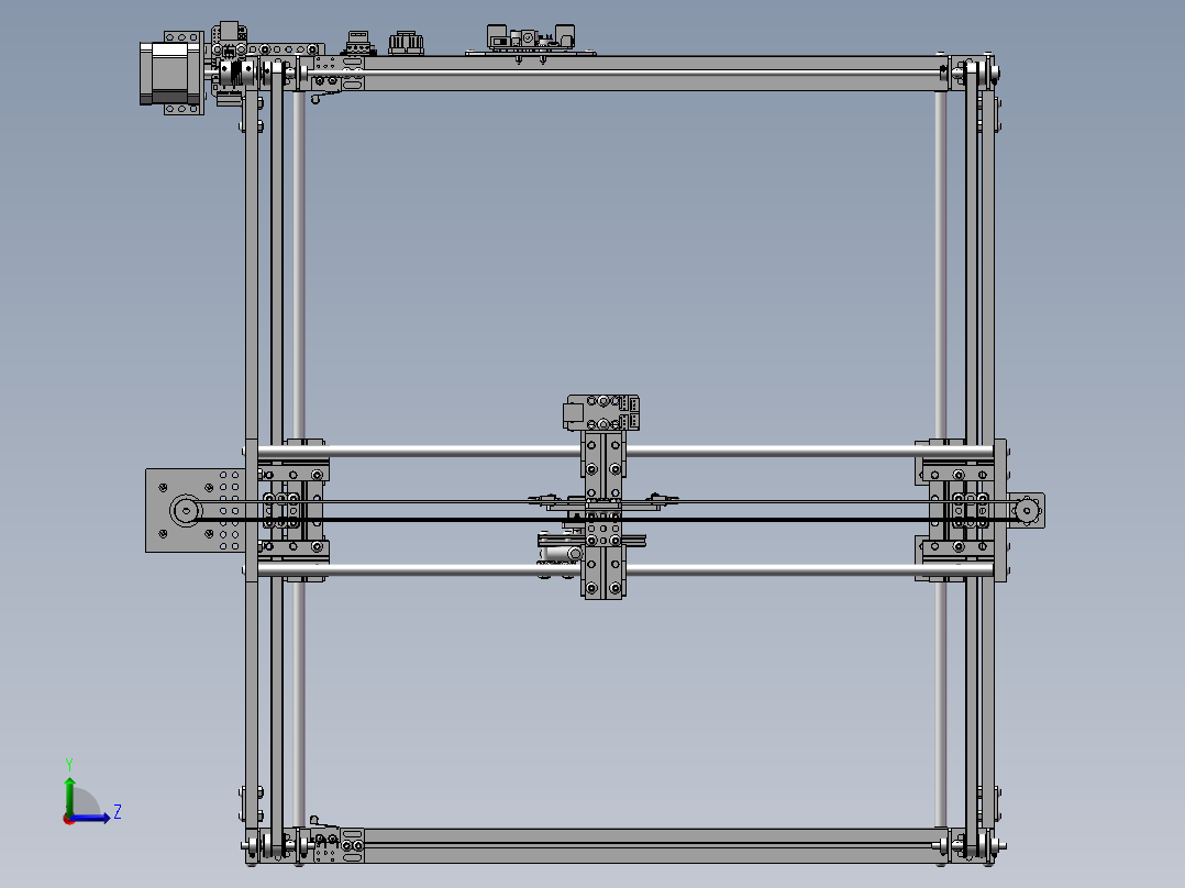 XY平面两轴绘图机器人 机械设备 3D模型 设计素材左视图