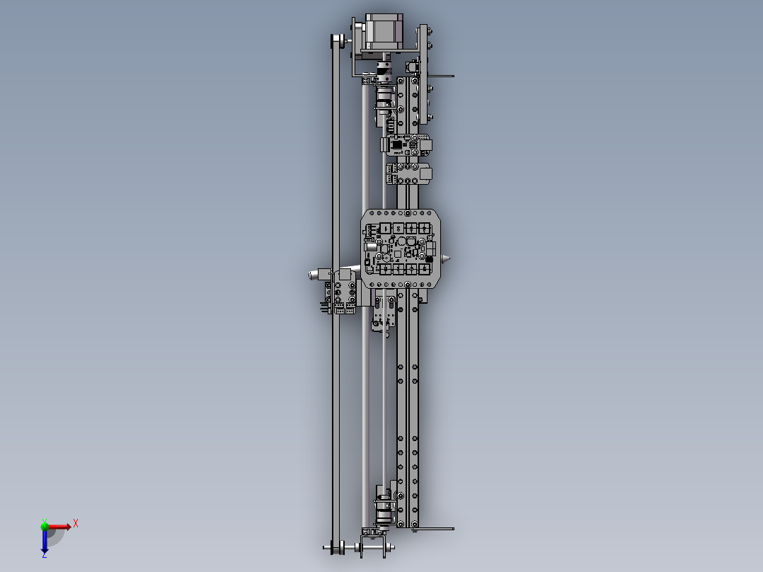 XY平面两轴绘图机器人 机械设备 3D模型 设计素材俯视图