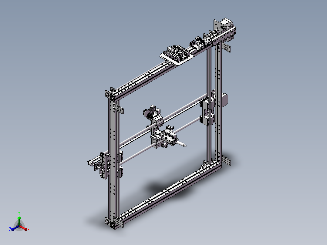 XY平面两轴绘图机器人 机械设备 3D模型 设计素材正等轴测图