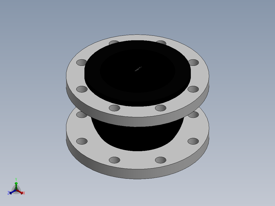 橡胶接头 法兰碳钢镀锌 DN32-DN600正等轴测图