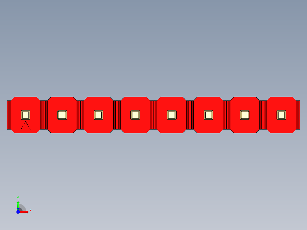 彩色公头100mil（2.54mm）系列-DS1021_red_1x08p_100mil_Type19_rev1.0前视图