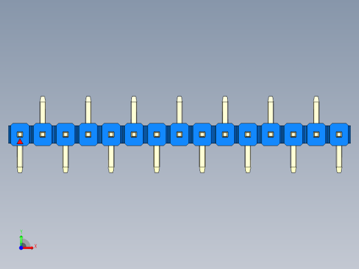 彩色公排针 100mil 2.54mm 系列-DS1022_blue_15p_100mil_Type_SMT_R2_rev1.0前视缩略图