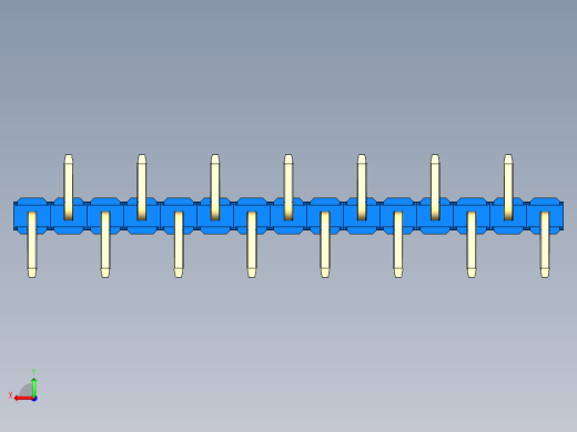 彩色公排针 100mil 2.54mm 系列-DS1022_blue_15p_100mil_Type_SMT_R2_rev1.0后视缩略图