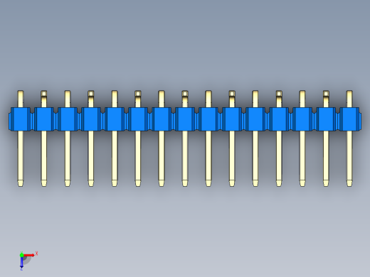 彩色公排针 100mil 2.54mm 系列-DS1022_blue_15p_100mil_Type_SMT_R2_rev1.0俯视缩略图