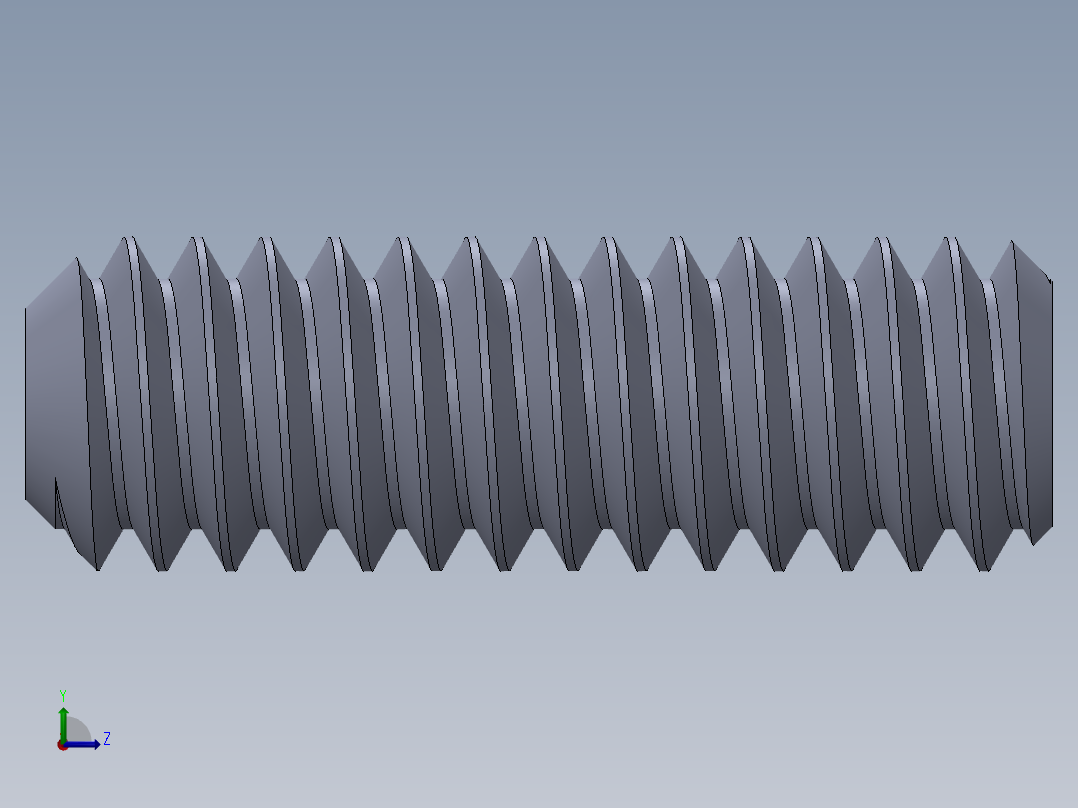 UNC 平头紧定螺钉-UNC SET SCREW 5-40 x0.375.SLDPRT左视图