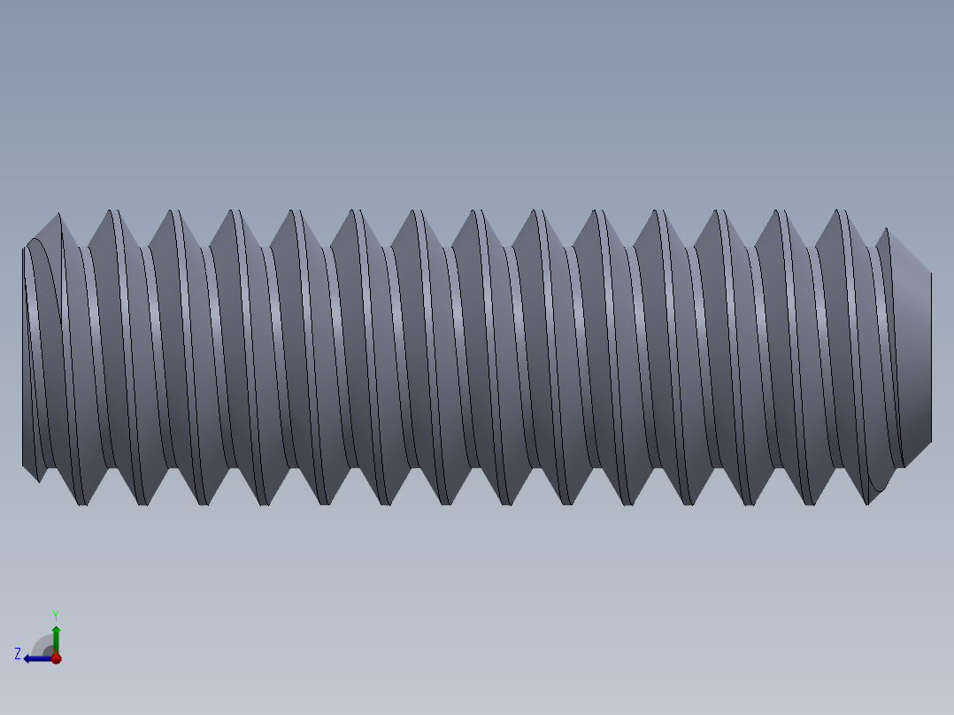 UNC 平头紧定螺钉-UNC SET SCREW 5-40 x0.375.SLDPRT右视图