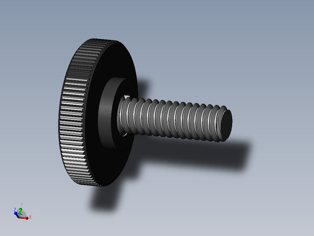 滚花旋钮-Knurled Knob 0.25x1.000x0.750.SLDPRT