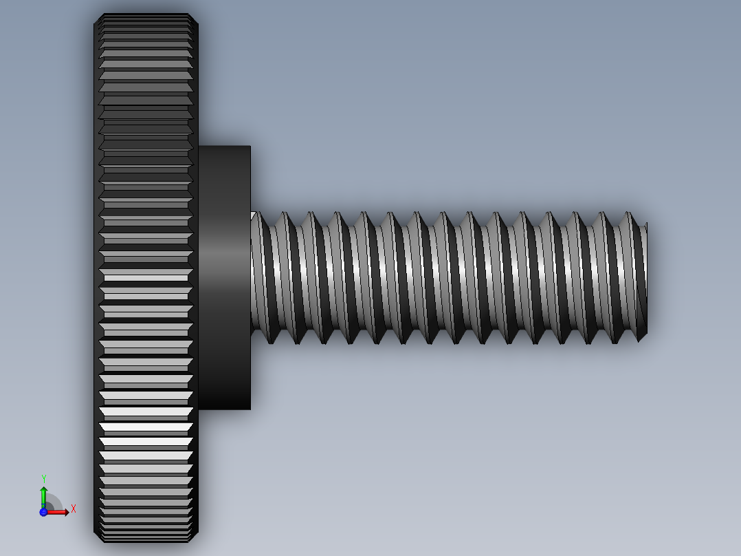 滚花旋钮-Knurled Knob 0.25x1.000x0.750.SLDPRT前视图