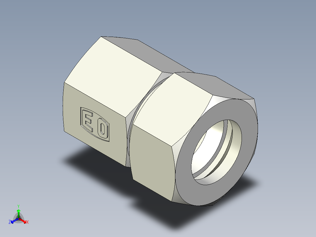 卡套式工业通用硬管接头EO_Swivel_connector_GAI22LMCF主视图