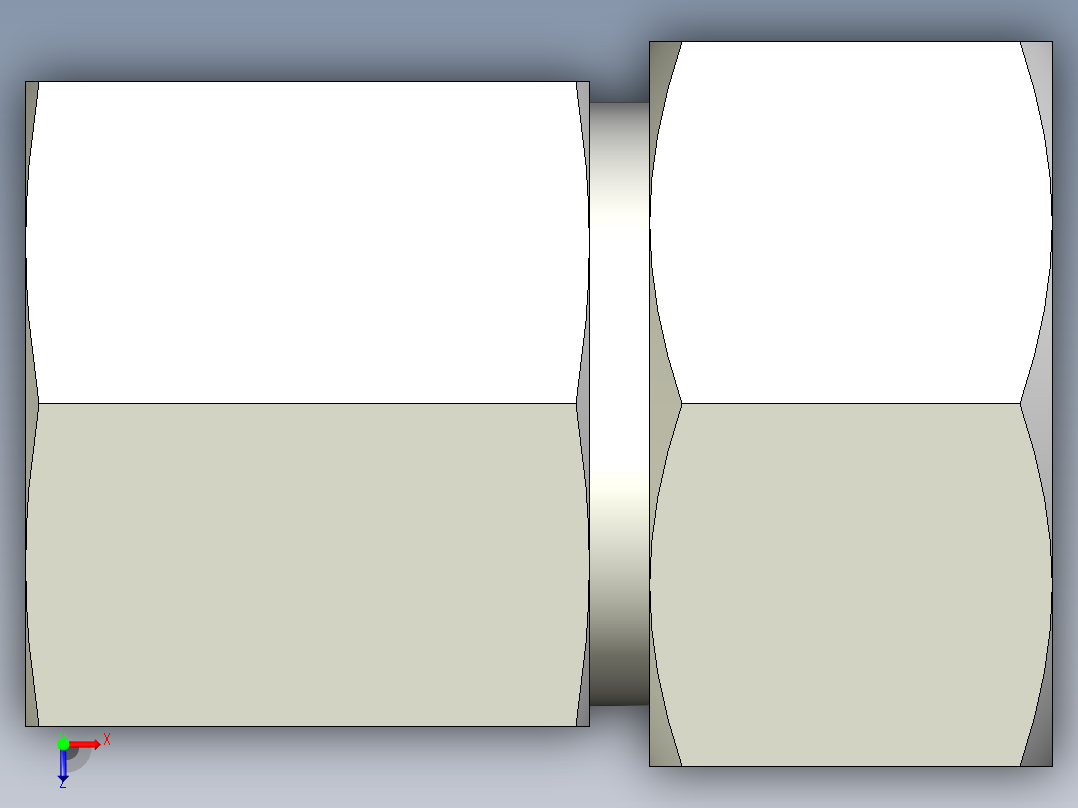 卡套式工业通用硬管接头EO_Swivel_connector_GAI22LMCF俯视图