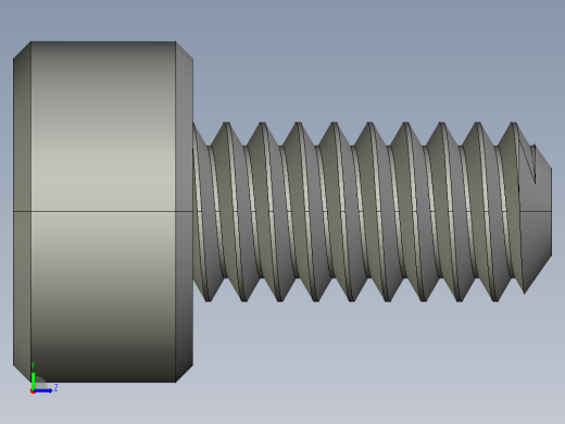 M2-M2 x 0.4mm Thread 4mm LONG SOCKET HEAD CAP SCREW.STEP左视缩略图