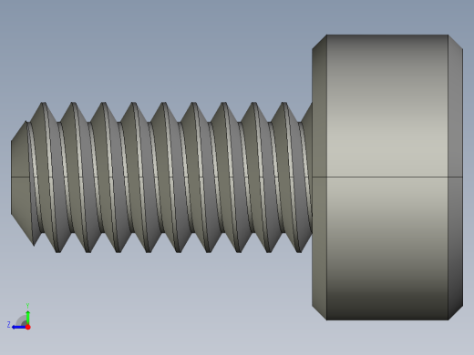 M2-M2 x 0.4mm Thread 4mm LONG SOCKET HEAD CAP SCREW.STEP右视缩略图