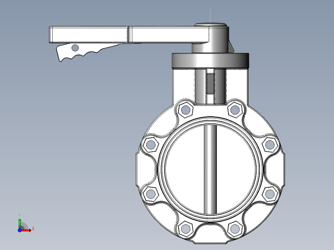 PVC管件-6in_PVC BUTTERFLY VALVE前视图