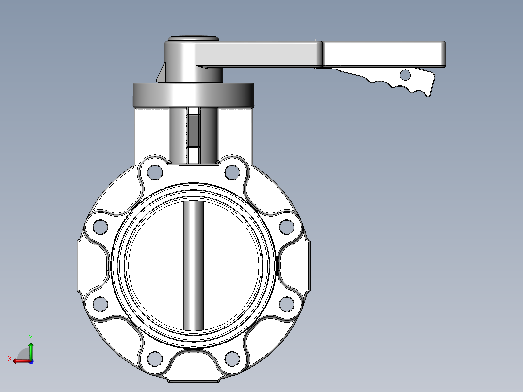 PVC管件-6in_PVC BUTTERFLY VALVE后视图