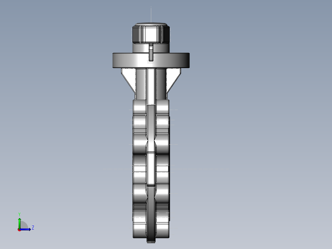 PVC管件-6in_PVC BUTTERFLY VALVE左视图