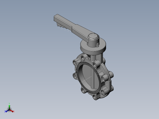 PVC管件-6in_PVC BUTTERFLY VALVE正等轴测缩略图