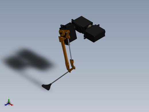 Quadruped Bot and leg四足机器人正等轴测缩略图