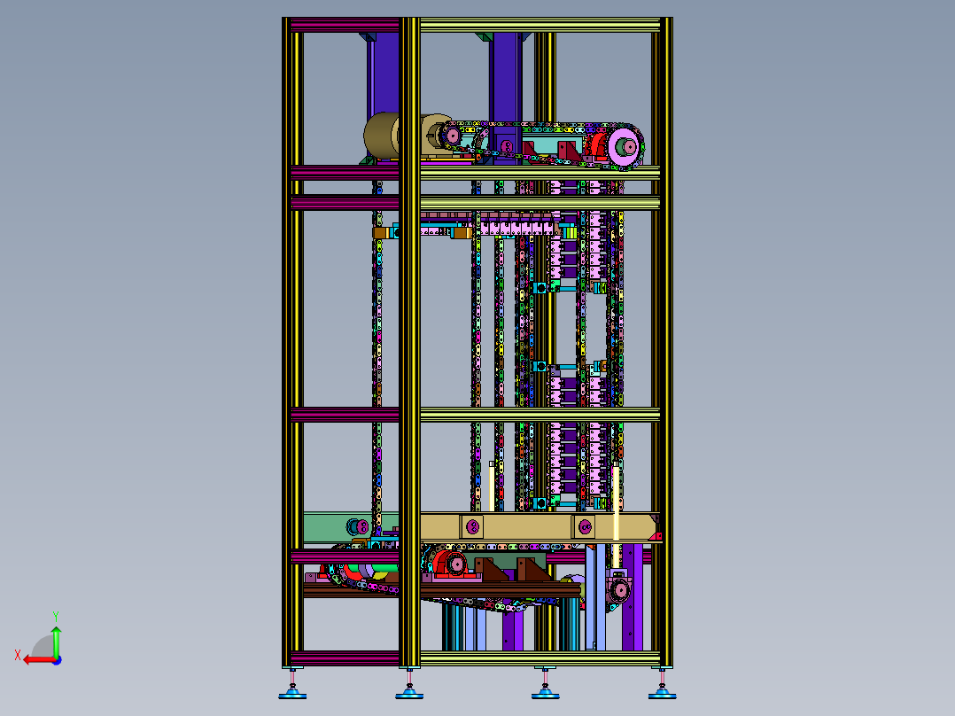 周转箱仓储物流往复升降设备后视图