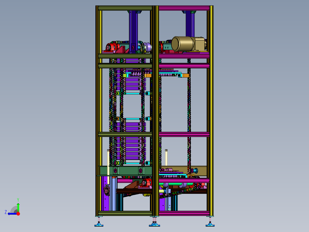 周转箱仓储物流往复升降设备右视图