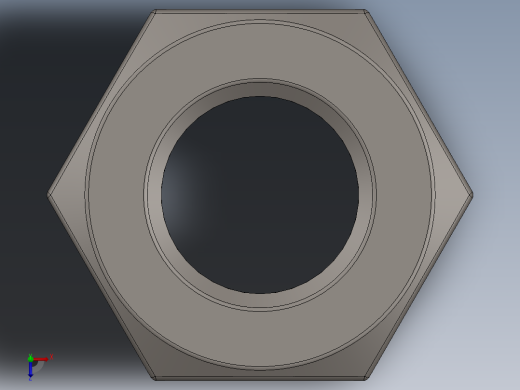 紧固件-Raw Steel Nut 0.3125俯视缩略图