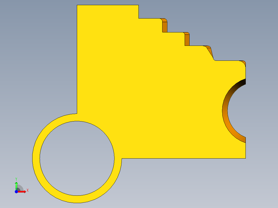 工件外形切割UG程序编程刀路前视图