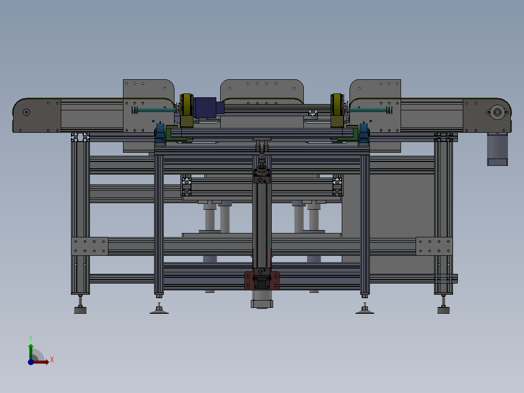 玻璃运输皮带线sw20可编辑前视图